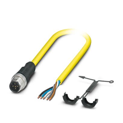 Phoenix Contact Male 5 way M12, Straight to 5 way Straight Actuator/Sensor Cable, 2 m