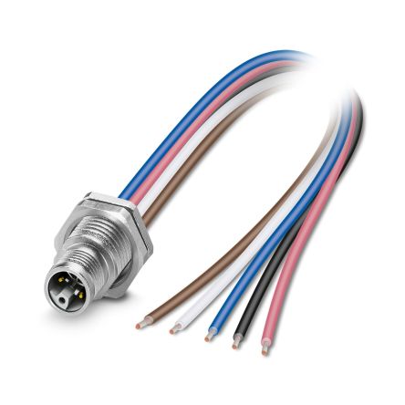 Phoenix Contact Circular Connector, 5 Contacts, Plug-in, M12 Connector, Plug, Male, IP65, IP67, SACC Series