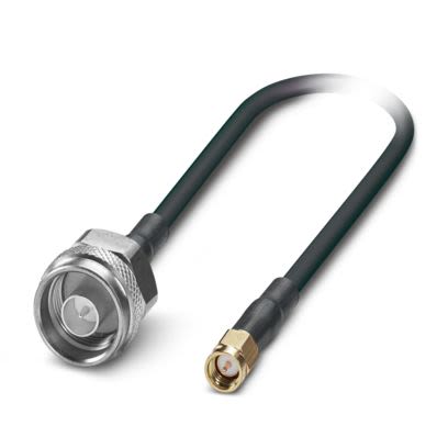 Phoenix Contact Coax Plug Series, 3 m, SMA Coaxial Coaxial Cable 50 Ω, Black, Terminated
