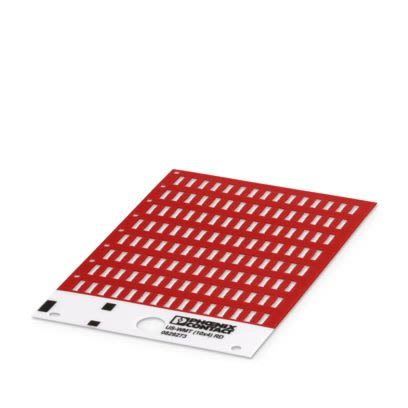 Phoenix Contact US-WMT Cable Marker, Red, Pre-printed "0", 0829273 Flammability rating according to UL 94 V2