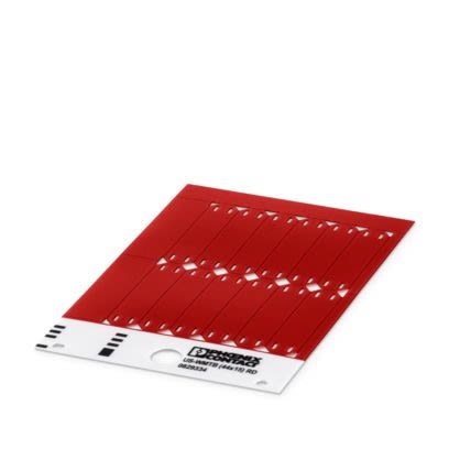 Phoenix Contact US-WMTB Cable Marker, Red, Pre-printed "0", 0829334 Flammability rating according to UL 94 V2