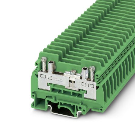 Phoenix Contact 3070118 URTK/S Series Test Disconnect Terminal Block Green, 10mm², 2-Level, Screw