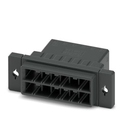 Phoenix Contact DD32H Series Panel Feed Through Terminal Plug, 12-Contact, 5.08 mm Pitch, Snap-in, 2 Row Crimp