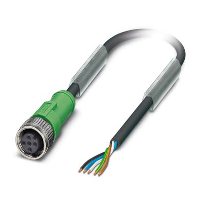 Phoenix Contact Female 5 way M12, Straight to 5 way Straight Actuator/Sensor Cable, 5 m