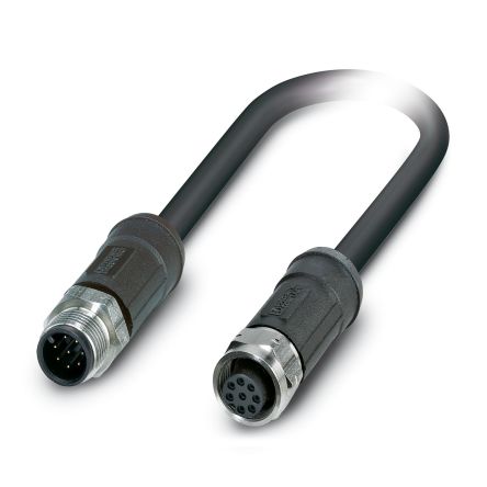 Phoenix Contact Male 8 way Straight to Female 8 way Straight Actuator/Sensor Cable, 10 m