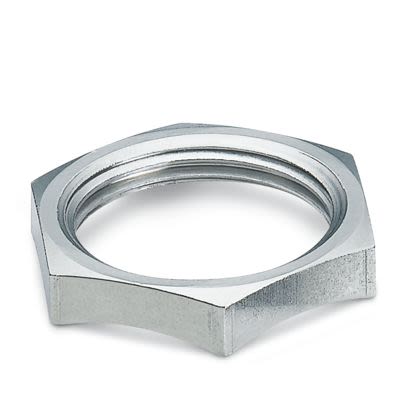 Phoenix Contact Silver Nickel Plated Brass Cable Gland Locknut, PG21 Thread