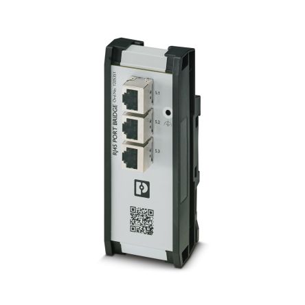 Phoenix Contact RJ45-PORT Series Cat2 3 Port RJ45 RJ Patch Panel Black, White