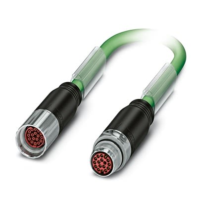 Phoenix Contact Female 17 way Straight to Male 17 way Straight Sensor Actuator Cable, 2 m