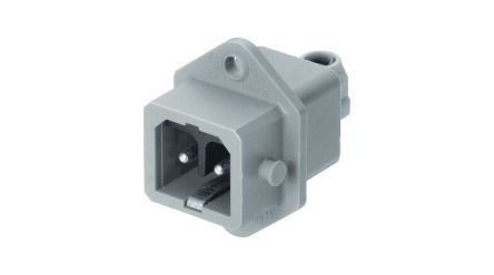 Hirschmann, ST IP54 Grey Panel Mount Mount 2P+PE Straight Industrial Power Connector, 10A, 250V