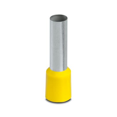 Phoenix Contact, AI25 -22 YE Insulated Ferrule, 22 mm Pin Length, 7.3 mm Pin Diameter, Yellow to 4 AWG Wire Size