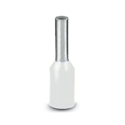 Phoenix Contact Insulated Ferrule, 6 mm Pin Length, 1.3 mm Pin Diameter, White to 18 AWG Wire Size