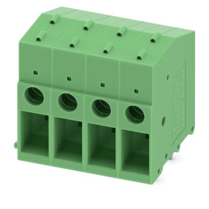Phoenix Contact FRONT 4-H Series PCB Terminal Block, 4-Contact, 7.62 mm Pitch, Wave Soldering Mount, 1 Row