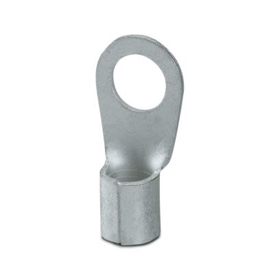 Phoenix Contact, C-RC Uninsulated Ring Terminal, M16 Stud Size 2 AWG 2 AWG Wire Size, Silver