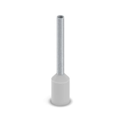 Phoenix Contact Insulated Bootlace Ferrule, 12 mm Pin Length, 1.3 mm Pin Diameter, Grey to 18 AWG Wire Size