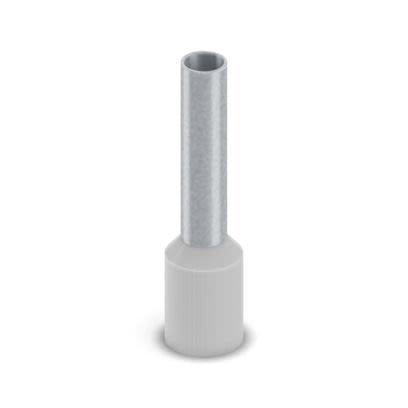 Phoenix Contact, AI-GB 4 - 12 GY Insulated Bootlace Ferrule, 20 mm Pin Length, 2.9 mm Pin Diameter, Grey to 12 AWG Wire