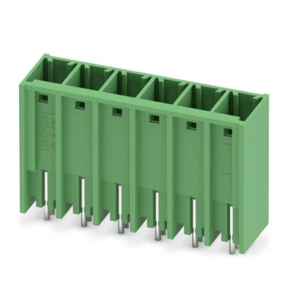 Phoenix Contact PCV Series Solder PCB Header, 6 Contact(s), 7.62 mm Pitch, 1 Row, Shrouded