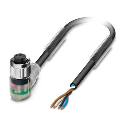 Phoenix Contact Free Cable End to Female Angled Socket M12 Sensor Actuator Cable, 10 m