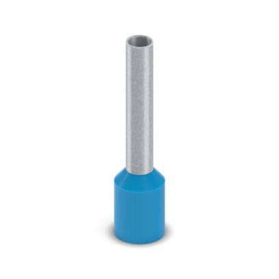 Phoenix Contact Insulated Bootlace Ferrule, 18 mm Pin Length, 2.3 mm Pin Diameter, Blue to 14 AWG Wire Size