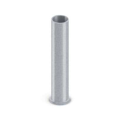 Phoenix Contact, A 6-18-1000 Insulated Bootlace Ferrule, 18 mm Pin Length, 3.5 mm Pin Diameter, Silver to 10 AWG Wire