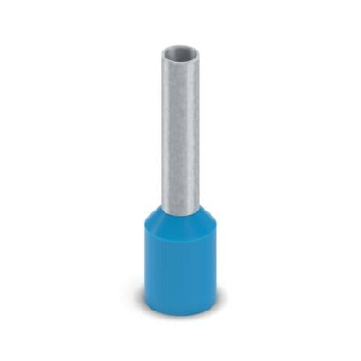 Phoenix Contact, Ferrule A Insulated Bootlace Ferrule, 18 mm Pin Length, 2.3 mm Pin Diameter, Blue to 14 AWG Wire Size