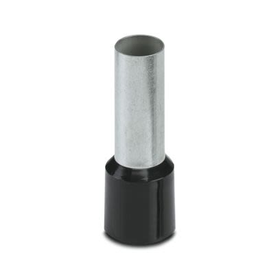 Phoenix Contact, AI Insulated Ferrule, 25 mm Pin Length, 10.3 mm Pin Diameter, Black to 1 AWG Wire Size