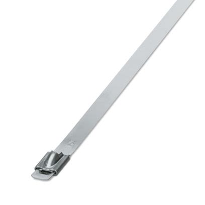 Phoenix Contact Cable Tie, Steel Strip, 1.067 m x 7.9mm, Silver Stainless Steel
