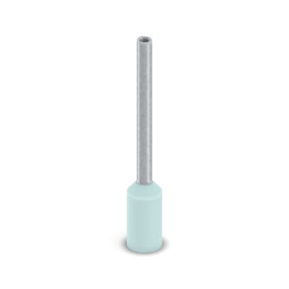 Phoenix Contact Insulated Bootlace Ferrule, 14.5 mm Pin Length, 0.8 mm Pin Diameter, Turquoise to 22 AWG Wire Size