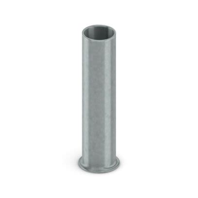 Phoenix Contact, A 6-15-1000 Uninsulated Bootlace Ferrule, 15 mm Pin Length, 3.5 mm Pin Diameter, Silver to 10 AWG Wire