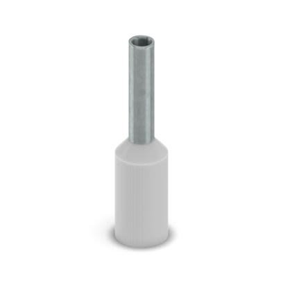 Phoenix Contact, Ferrule A Insulated Bootlace Ferrule, 6 mm Pin Length, 1.3 mm Pin Diameter, Grey to 18 AWG Wire Size