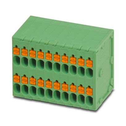 Phoenix Contact SPTD Series PCB Terminal Block, 32-Contact, 3.5 mm Pitch, Wave Soldering Mount, 2 Row