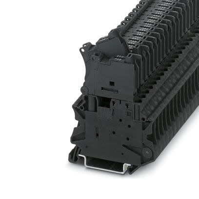 Phoenix Contact 1021489 UT Series Fuse Modular Terminal Block Black, 0.14mm², 6 mm², 2-Level Fused, Screw