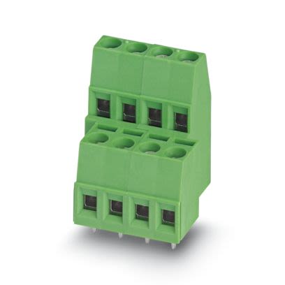 Phoenix Contact MKKDS 1/5 Series PCB Terminal Block, 2-Contact, 5 mm Pitch, Wave Soldering Mount, 2 Row