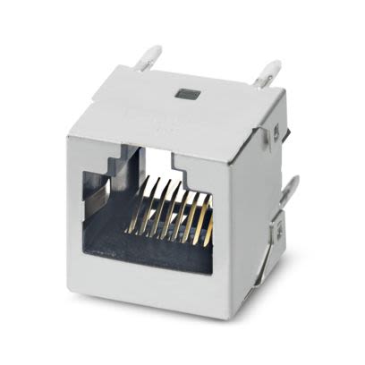 Phoenix Contact CUC-IND-J1ST-S/R4LS Series RJ45 Connector Female, PCB, Through Hole Shielded Straight 1 Port 8 Way