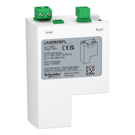 Schneider Electric LA4E Contactor, 100V, 250 V Coil, 1.25 kA, 680 W 250V dc, 380 V dc, 100V, 250 V