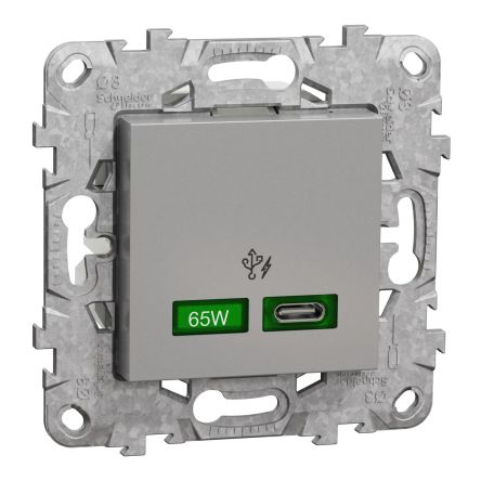 Schneider Electric Unica 2 Gang USB Socket, 3A Indoor, USB Type C