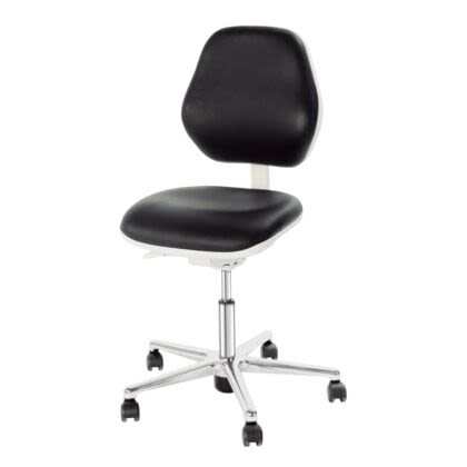 Bosch Rexroth Black Leather Desk Chair, 120 kg Weight Capacity