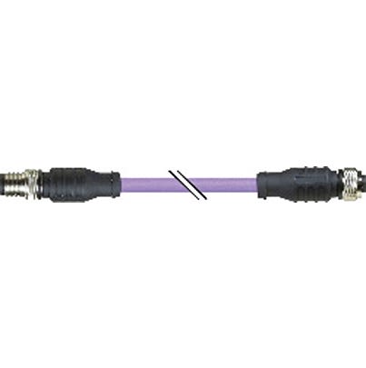 B&R Female 4 way Straight to Male 4 way M12 Actuator/Sensor Cable, 50.0 m