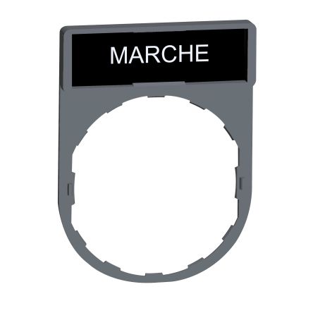 Schneider Electric Legend for Use with Harmony XB5, Harmony XB4, Pre-printed "White MARCHE 1 Black Side, 1 Red Side