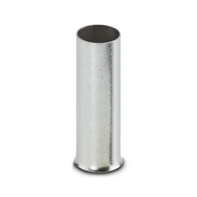 Phoenix Contact Insulated Ferrule, 40 mm Pin Length, 12.5 mm Pin Diameter, Silver to 2 AWG Wire Size