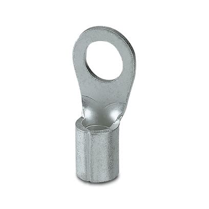Phoenix Contact, C-RC 10/M6 Uninsulated Ring Terminal, M6 Stud Size 8 AWG 8 AWG Wire Size, Silver
