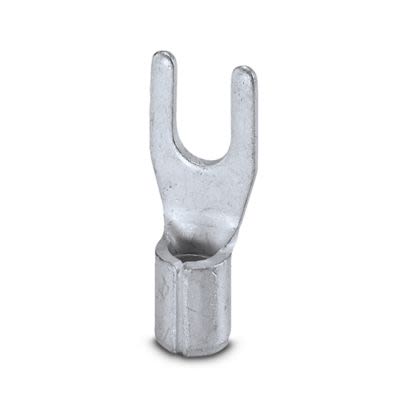 Phoenix Contact, C-FC Uninsulated Fork Terminal, 13 AWG to 9 AWG, M4 Stud Size, Silver