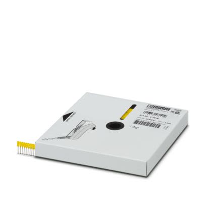 Phoenix Contact Insulated Ferrule, 8 mm Pin Length, 0.8 mm Pin Diameter, Yellow to 24 AWG Wire Size