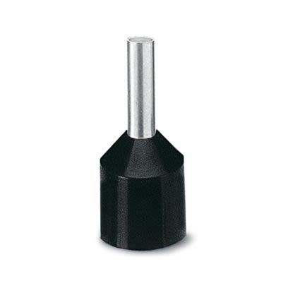 Phoenix Contact Insulated Ferrule, 8 mm Pin Length, 1.8 mm Pin Diameter, Black to 16 AWG Wire Size