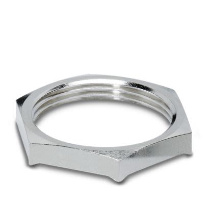 Phoenix Contact Silver Nickel Plated Brass Cable Gland Locknut, M40 x 1.5 mm Thread