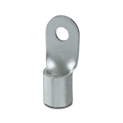 Phoenix Contact, C-RC Uninsulated Ring Terminal, M8 Stud Size 2 AWG 2 AWG Wire Size, Silver
