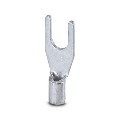 Phoenix Contact, C-FC Uninsulated Fork Terminal, 20 AWG to 17 AWG, M3.5 Stud Size, Silver