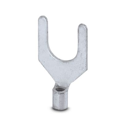 Phoenix Contact, C-FC Uninsulated Fork Terminal, 17 AWG to 13 AWG, M8 Stud Size, Silver