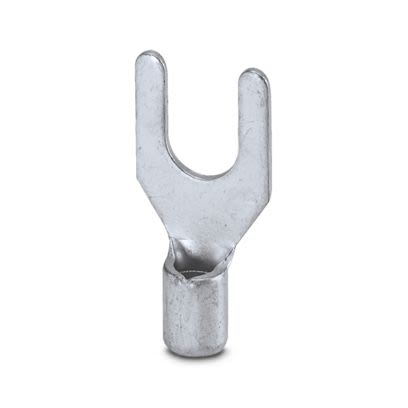 Phoenix Contact, C-FC Uninsulated Fork Terminal, 13 AWG to 9 AWG, M6 Stud Size, Silver