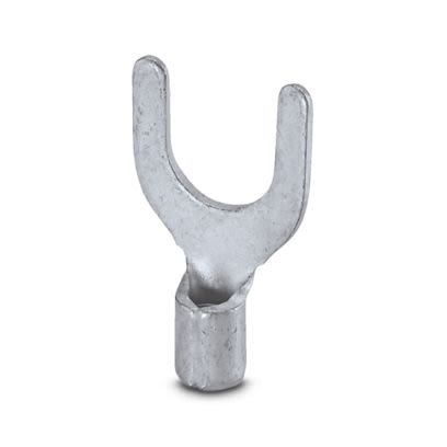 Phoenix Contact Uninsulated Fork Terminal, 17 AWG to 13 AWG, M6 Stud Size, Silver