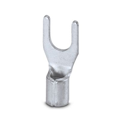 Phoenix Contact, C-FC Uninsulated Fork Terminal, 13 AWG to 9 AWG, M5 Stud Size, Silver